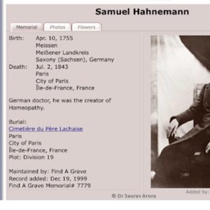 Hahmemann Cemetery Paris Address